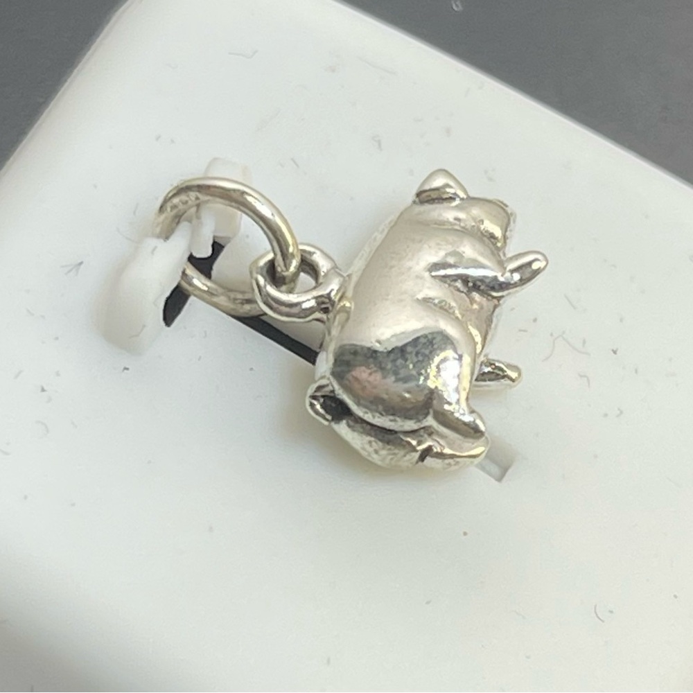 Sterling silver pig pendant charm - Picture 2 of 4
